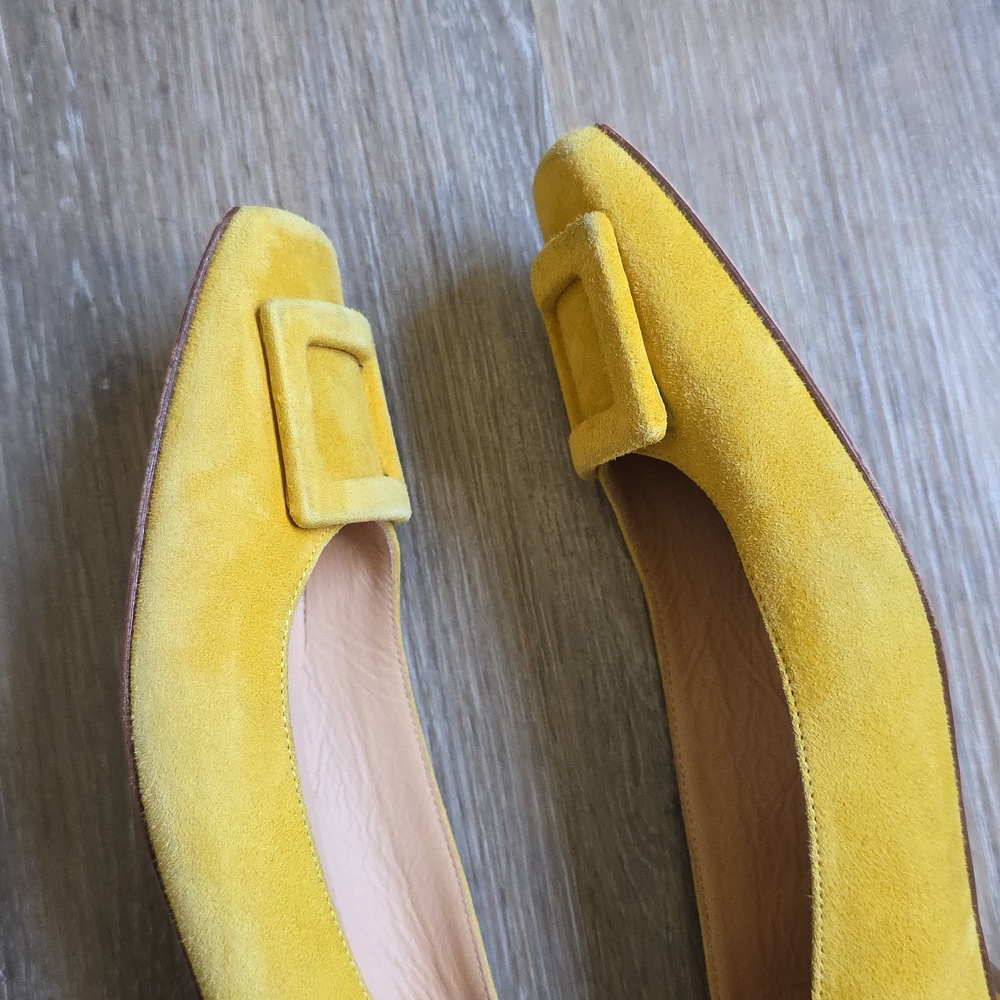ANN MASHBURN Suede Square-Toe Flats - Picture 12 of 16